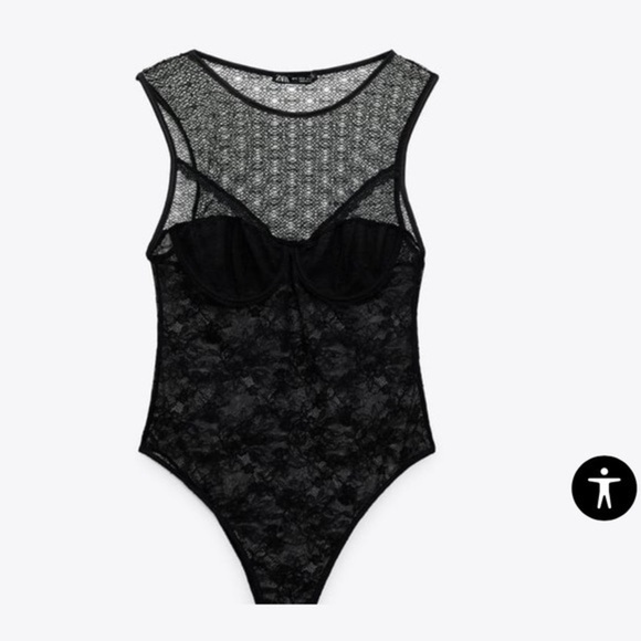 Zara Black Lace Bodysuit - Picture 6 of 10